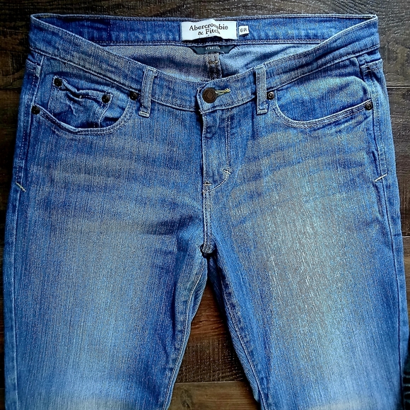 Abercrombie & Fitch Stretch Emma Blue Denim Vintage Y2K Bootcut Jeans Size 6 R - Picture 3 of 8
